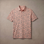Mens Moisture Wicking Heather Print Polo Shirt With UPF 50 Sun Protection