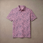 Mens Moisture Wicking Heather Print Polo Shirt With UPF 50 Sun Protection