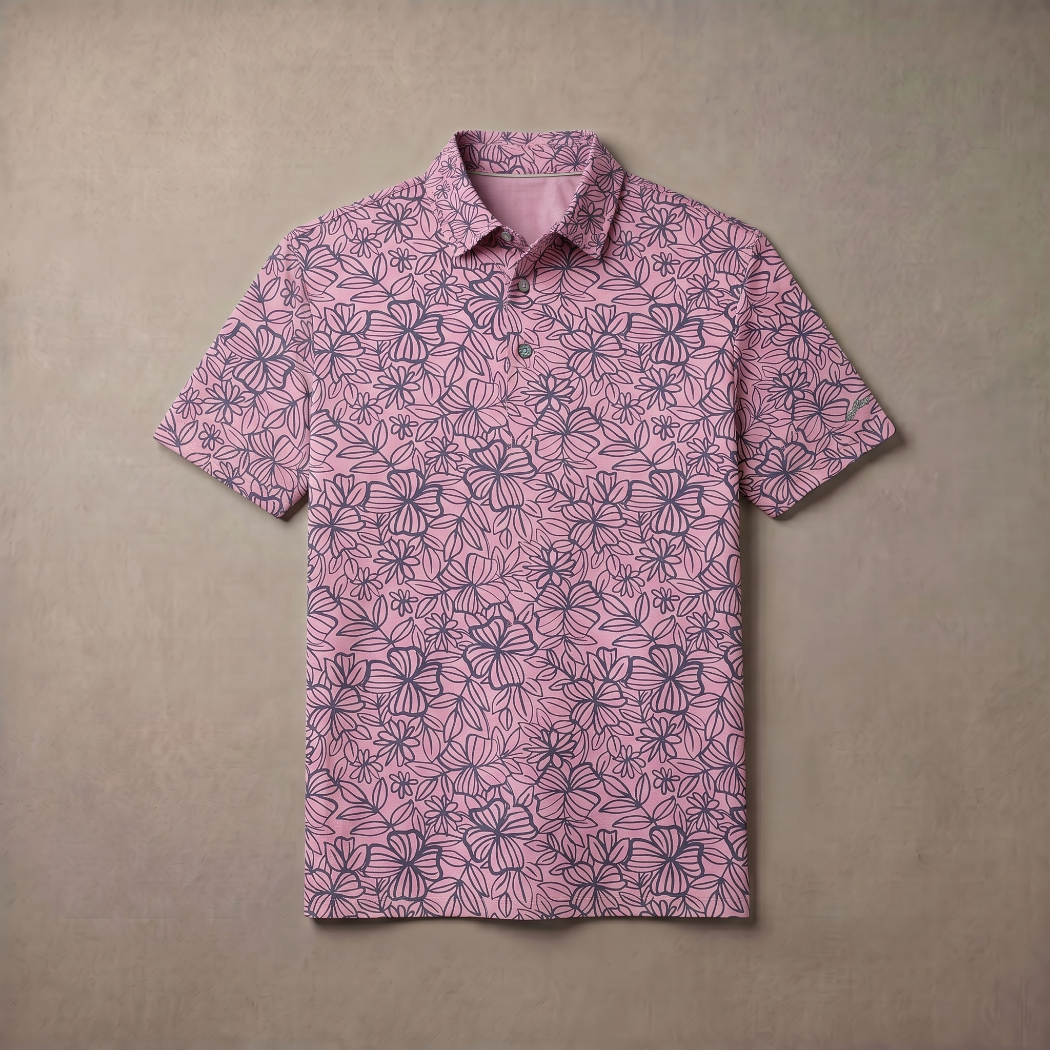Mens Moisture Wicking Heather Print Polo Shirt With UPF 50 Sun Protection