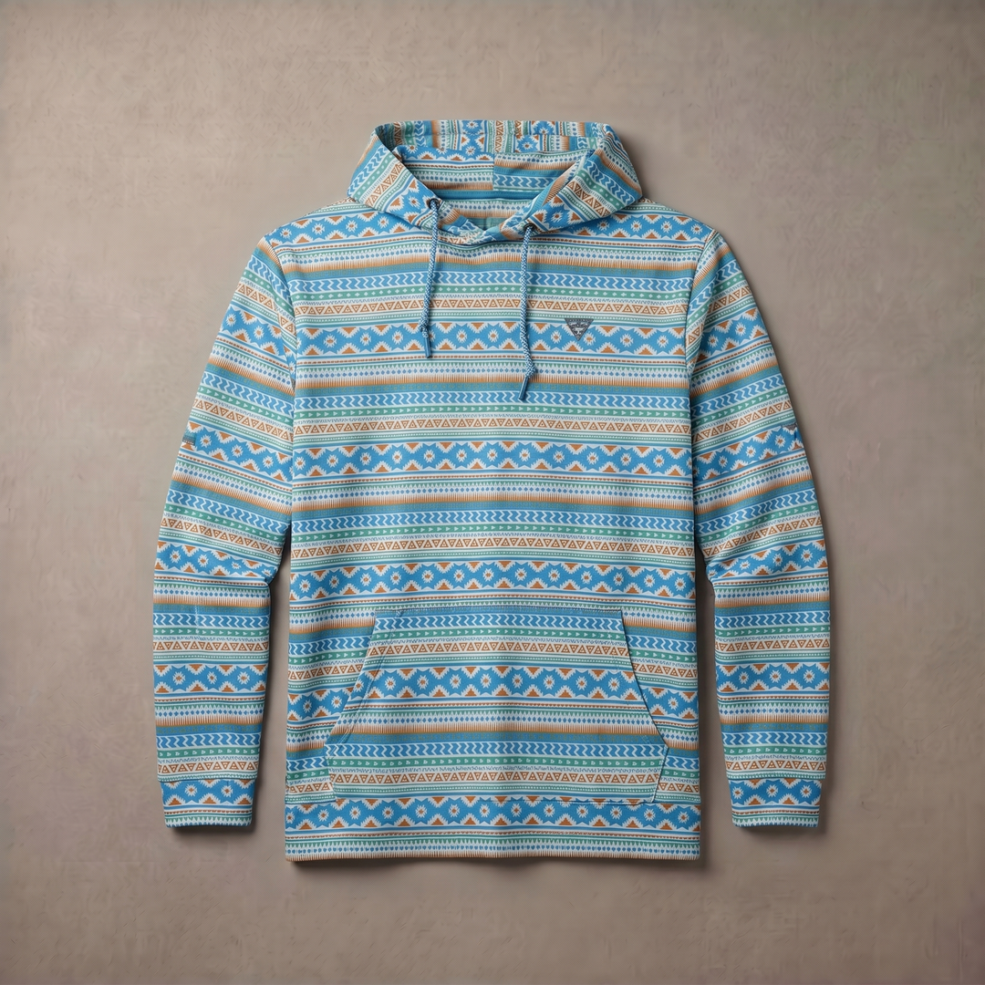 Men's Lightweight Fleece Hoodie Trendy Print Breathable Casual Sweatshirt