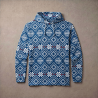 Men's Lightweight Fleece Hoodie Trendy Print Breathable Casual Sweatshirt
