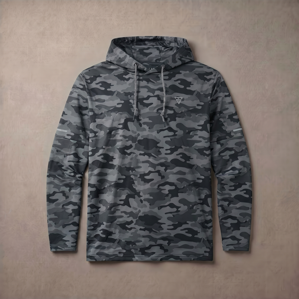 Men's Lightweight Fleece Hoodie Trendy Print Breathable Casual Sweatshirt