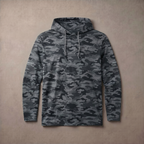 Men's Lightweight Fleece Hoodie Trendy Print Breathable Casual Sweatshirt