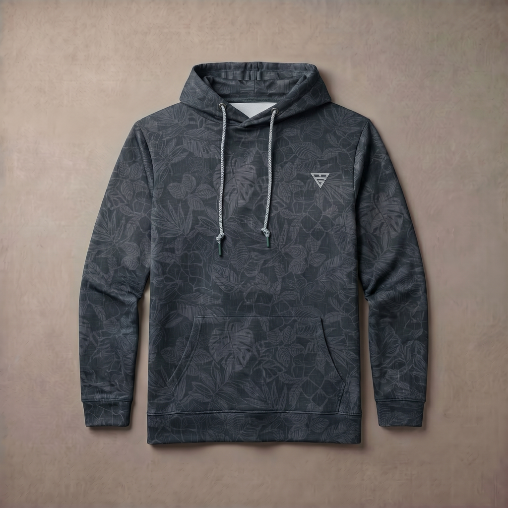 Men's Lightweight Fleece Hoodie Trendy Print Breathable Casual Sweatshirt
