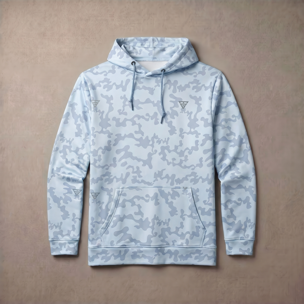 Men's Lightweight Fleece Hoodie Trendy Print Breathable Casual Sweatshirt
