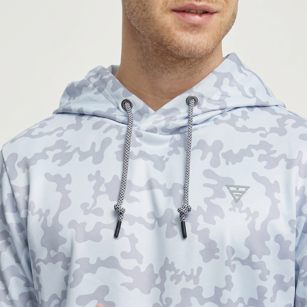 Men's Lightweight Fleece Hoodie Trendy Print Breathable Casual Sweatshirt
