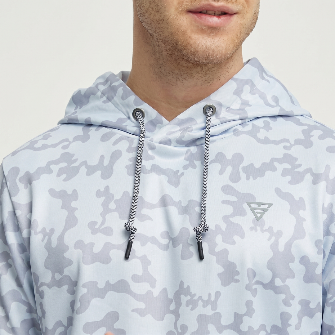 Men's Lightweight Fleece Hoodie Trendy Print Breathable Casual Sweatshirt