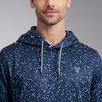 Men's Lightweight Fleece Hoodie Trendy Print Breathable Casual Sweatshirt