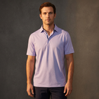 Mens Lightweight Jacquard Polo Shirt With Contrast Inside Collar And Placket