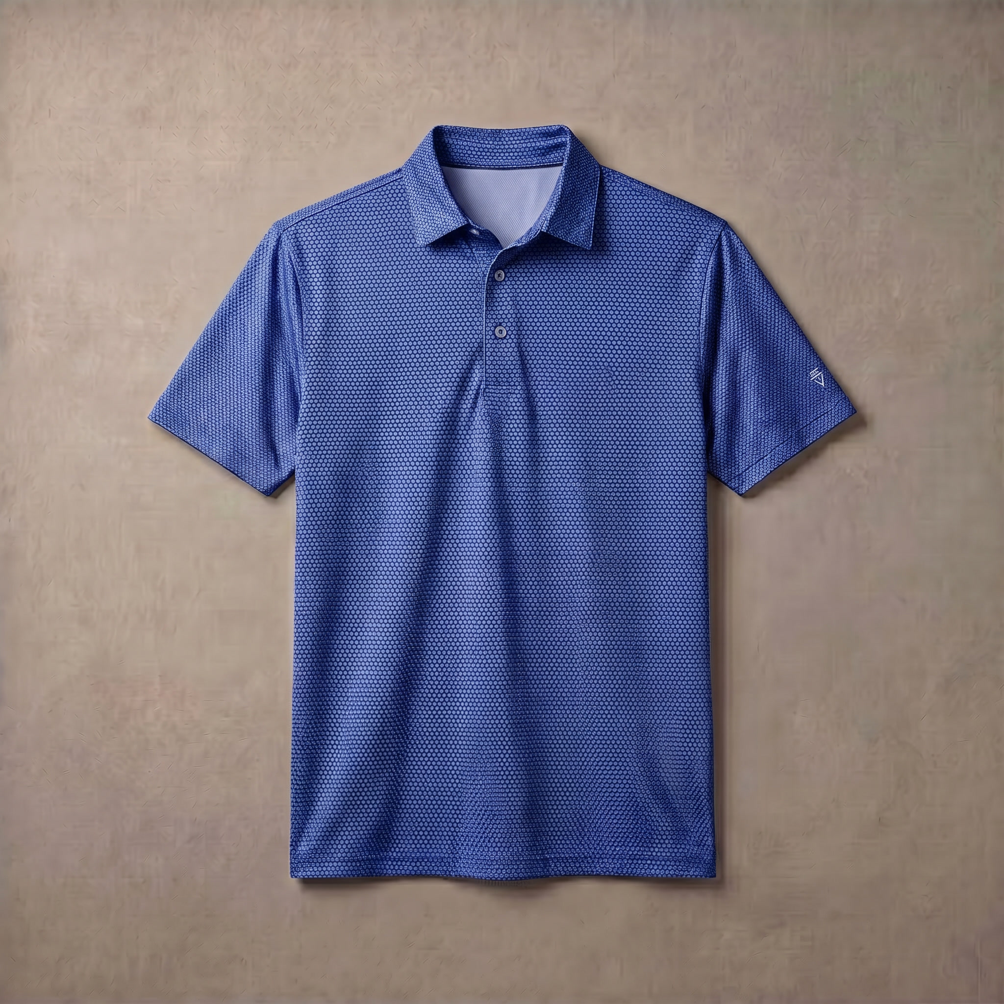 Mens Lightweight Jacquard Polo Shirt With Contrast Inside Collar And Placket