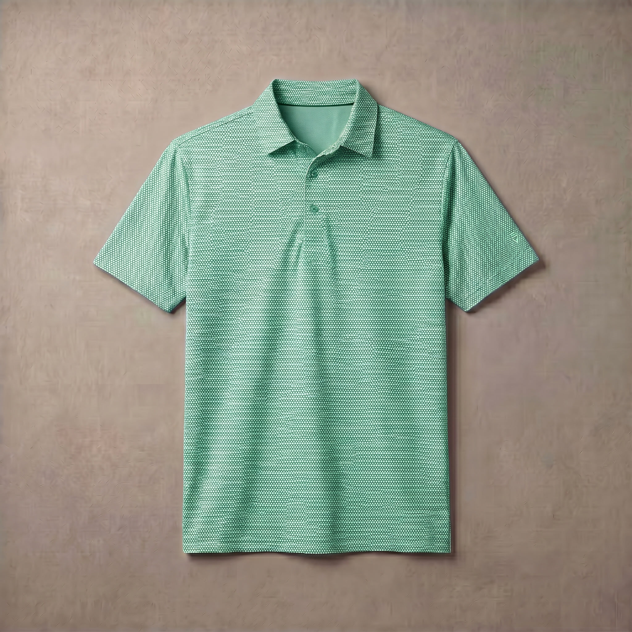 Mens Lightweight Jacquard Polo Shirt With Contrast Inside Collar And Placket