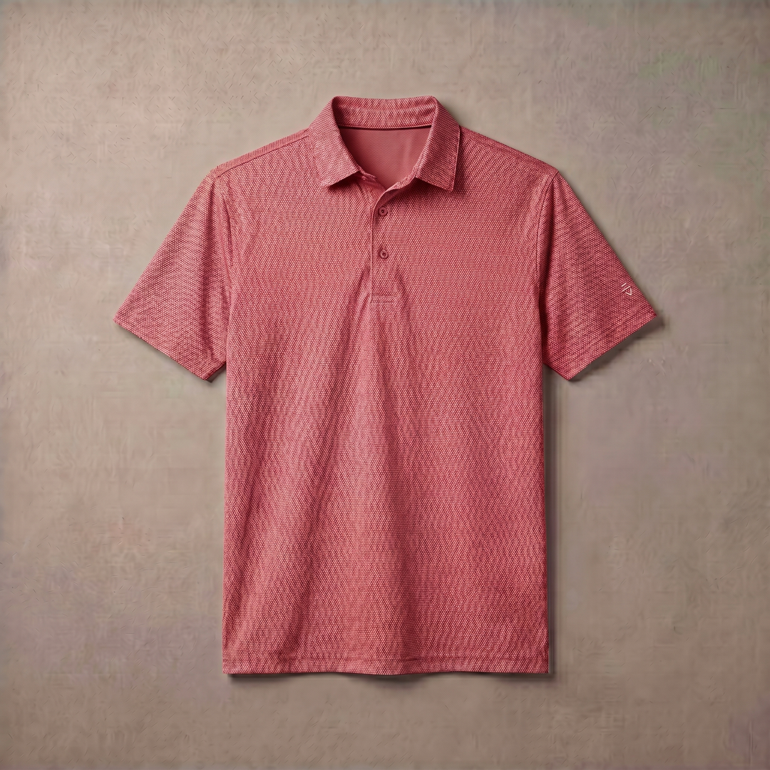 Mens Lightweight Jacquard Polo Shirt With Contrast Inside Collar And Placket