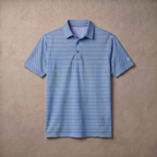 Mens Lightweight Jacquard Polo Shirt With Contrast Inside Collar And Placket