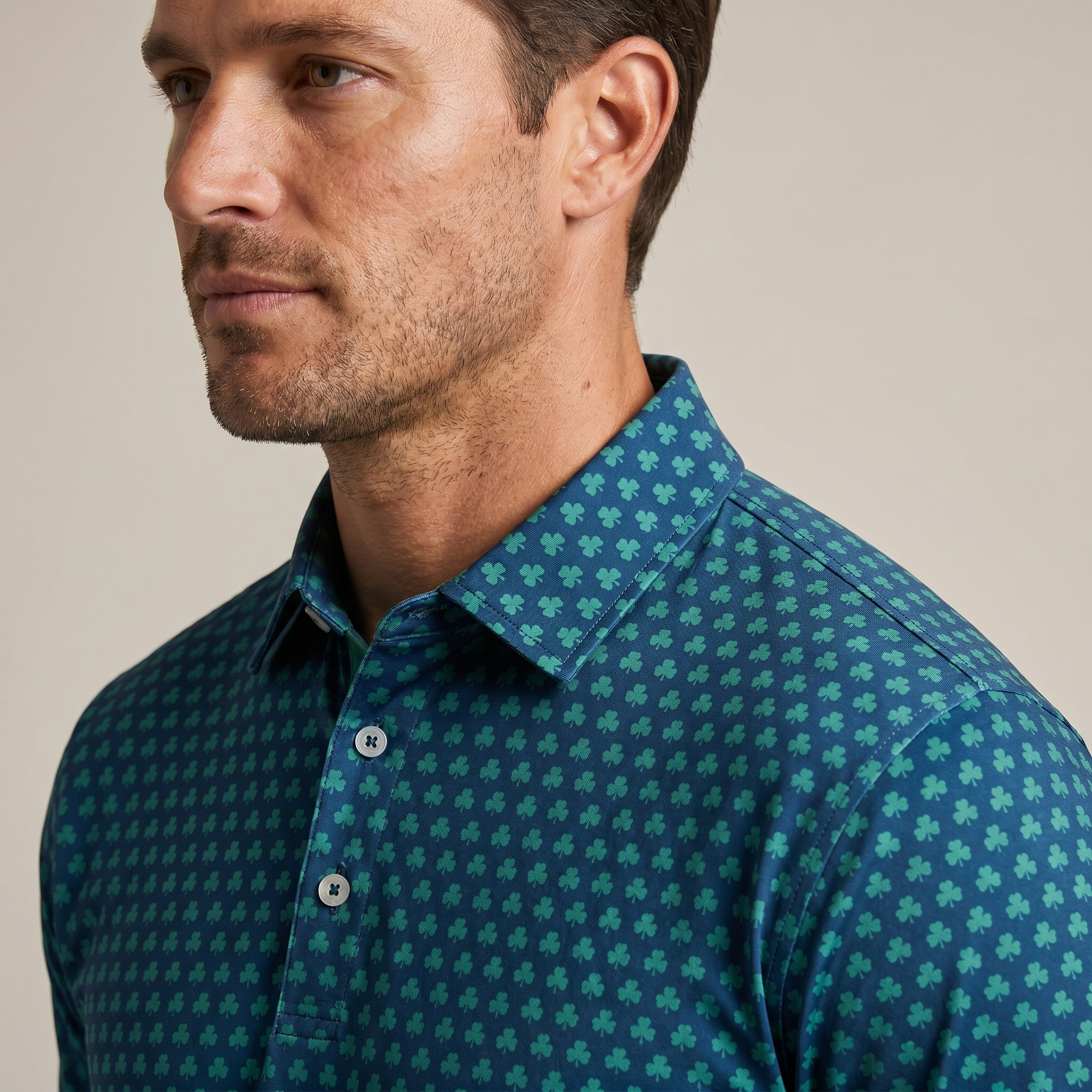Mens Lightweight Polyester Spandex Golf Polo Moisture Wicking Quick Dry Shirt