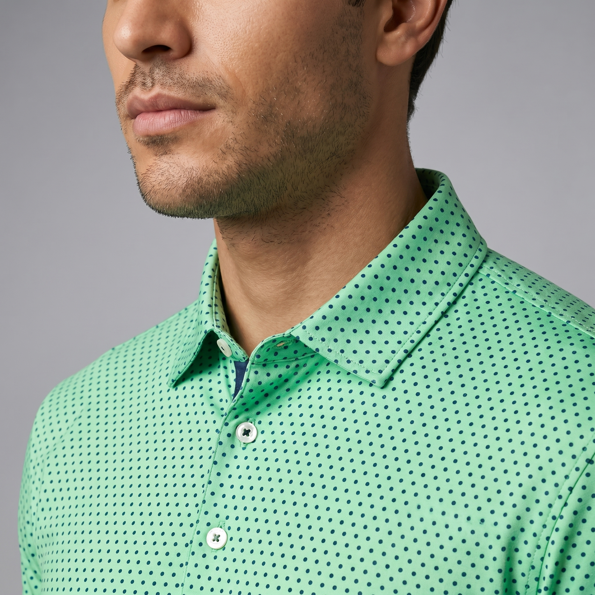 Mens Lightweight Polyester Spandex Golf Polo Moisture Wicking Quick Dry Shirt