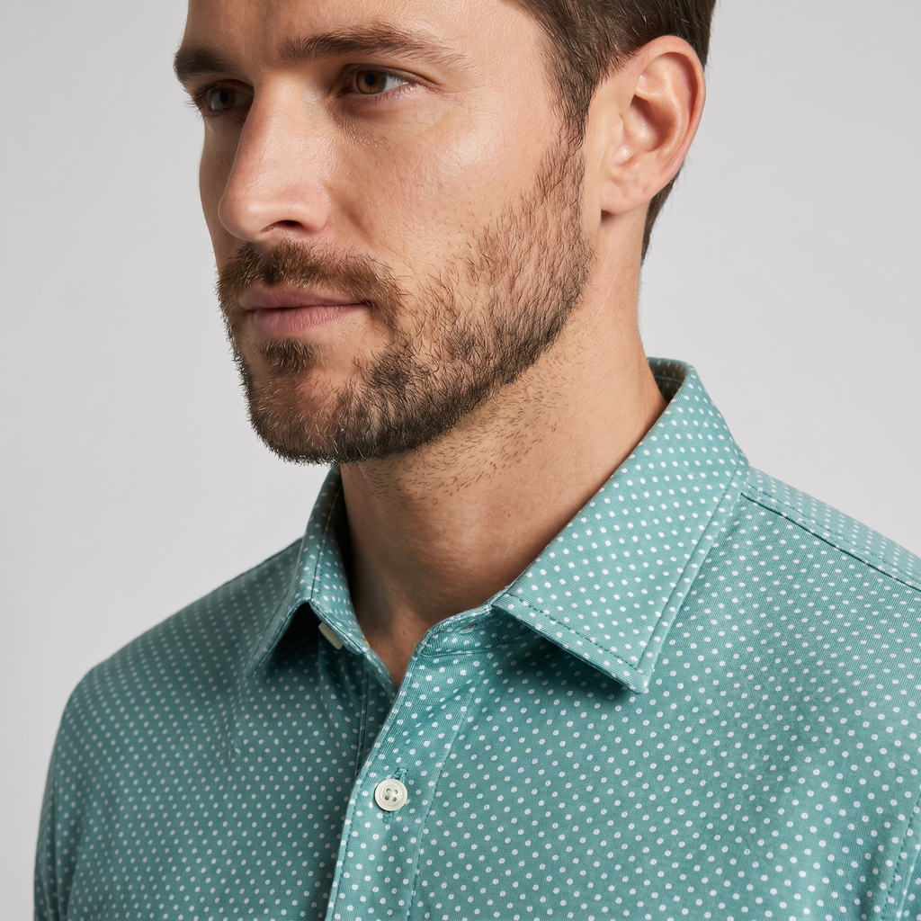 Mens Lightweight Polyester Spandex Golf Polo Moisture Wicking Quick Dry Shirt