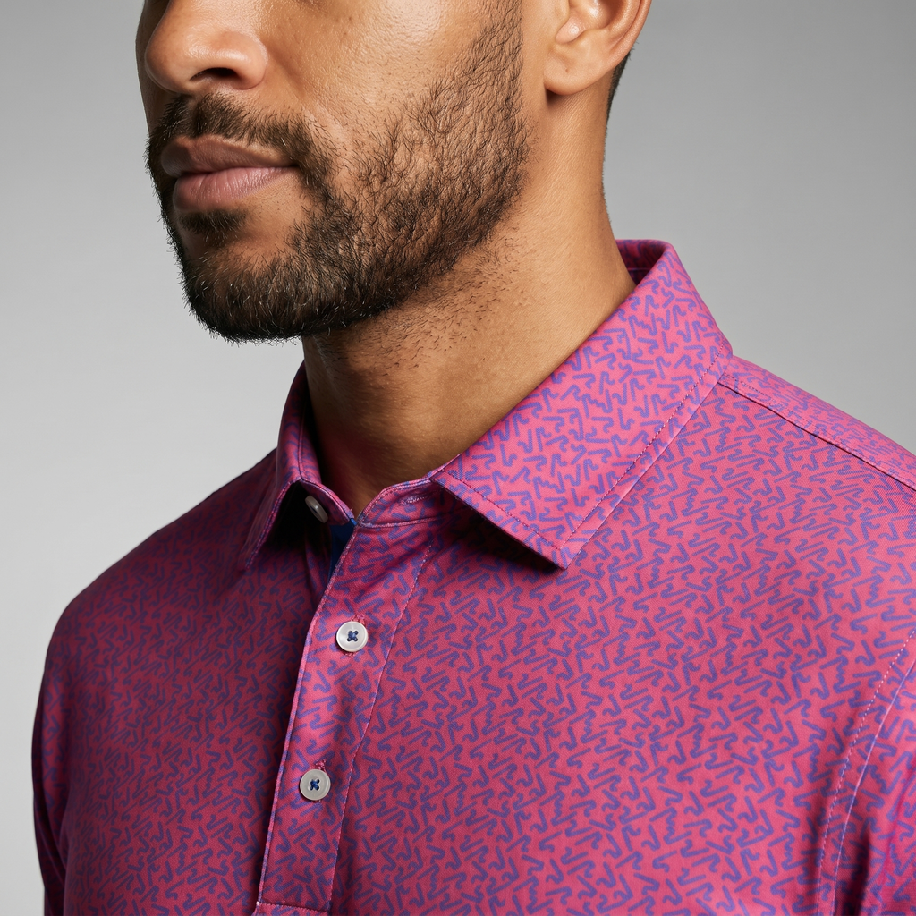Mens Lightweight Polyester Spandex Golf Polo Moisture Wicking Quick Dry Shirt