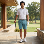 Men's Heathered Performance Golf Shorts With Stretch Fit Moisture Wicking