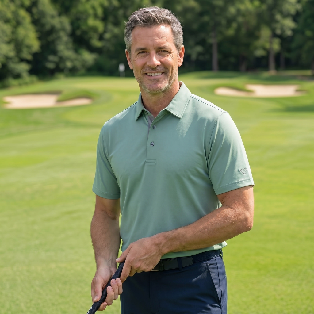 Men's Lightweight Polyester Spandex Polo Shirt Breathable Quick Dry