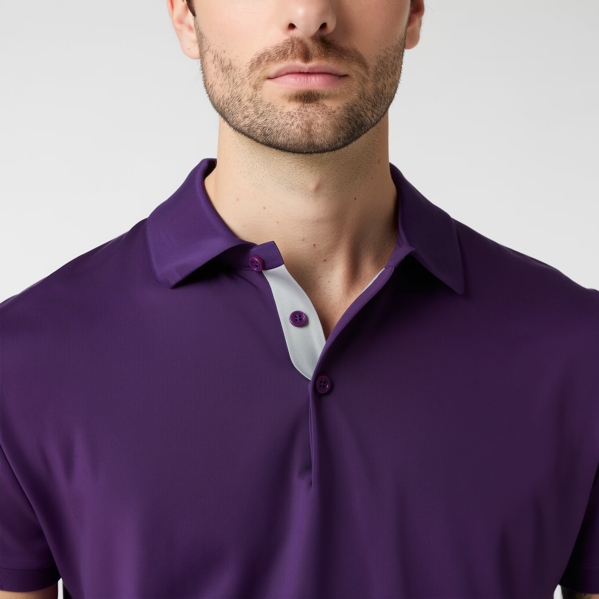 Men's Lightweight Polyester Spandex Polo Shirt Breathable Quick Dry