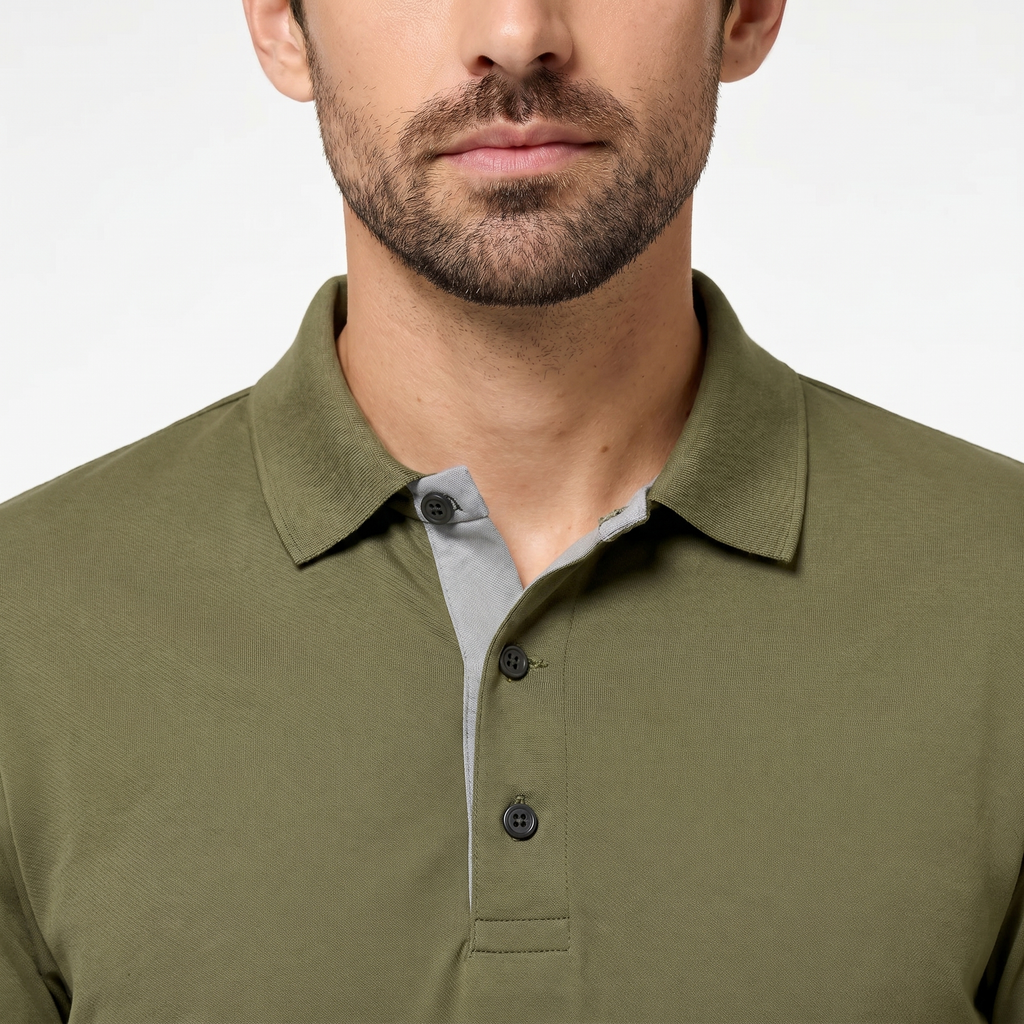 Men's Lightweight Polyester Spandex Polo Shirt Breathable Quick Dry