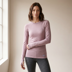 Womens   Merino Wool Thermal Long Sleeve Top Base Layer For Winter Comfort