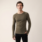Mens Merino Wool Thermal Long Sleeve Top Base Layer For All Seasons