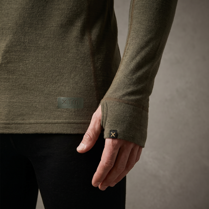 Mens Merino Wool Thermal Long Sleeve Top Base Layer For All Seasons