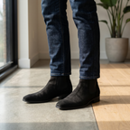 Mens Premium Leather Chelsea Boots Slip On Dress Shoes Comfortable