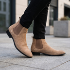 Mens Premium Leather Chelsea Boots Slip On Dress Shoes Comfortable
