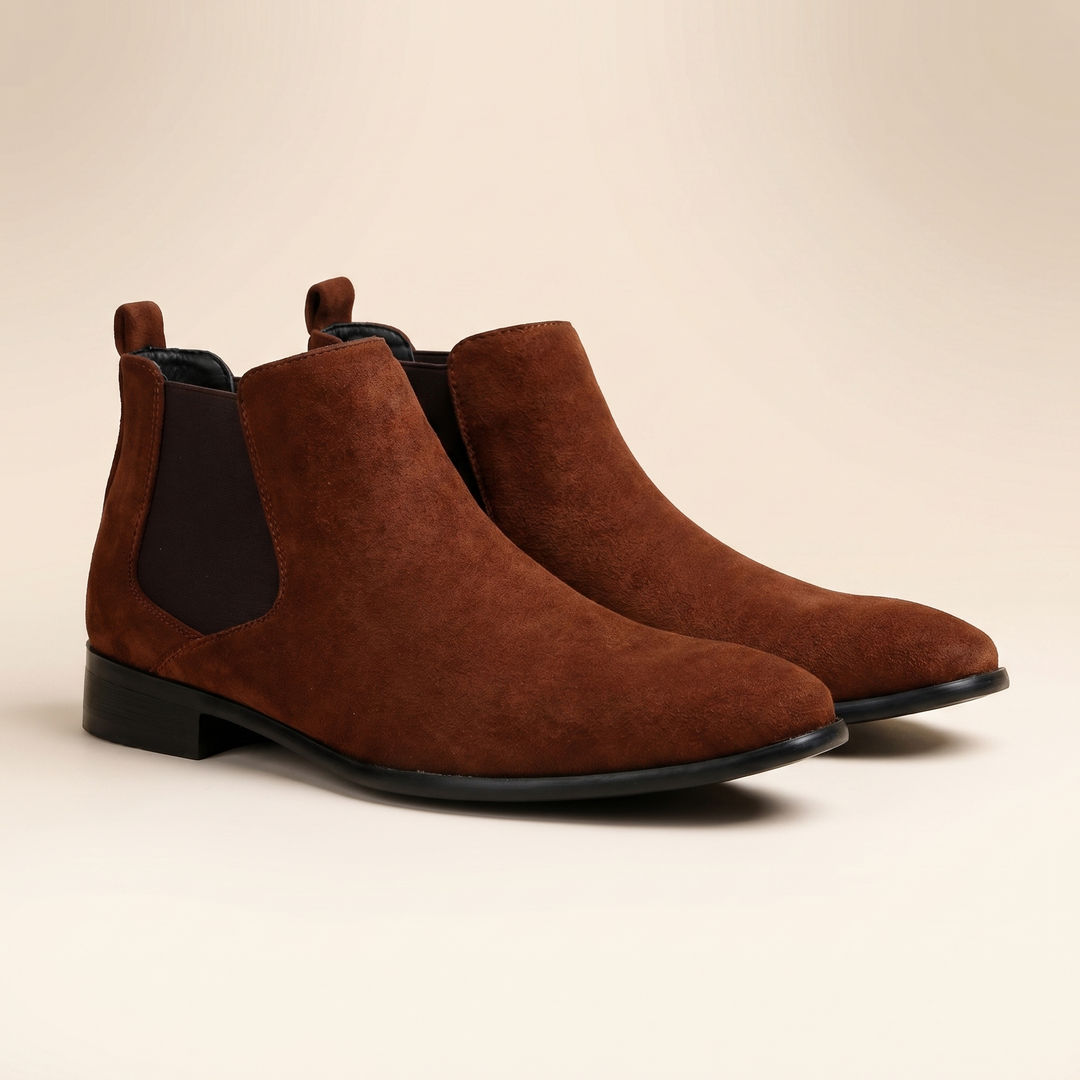 Mens Premium Leather Chelsea Boots Slip On Dress Shoes Comfortable