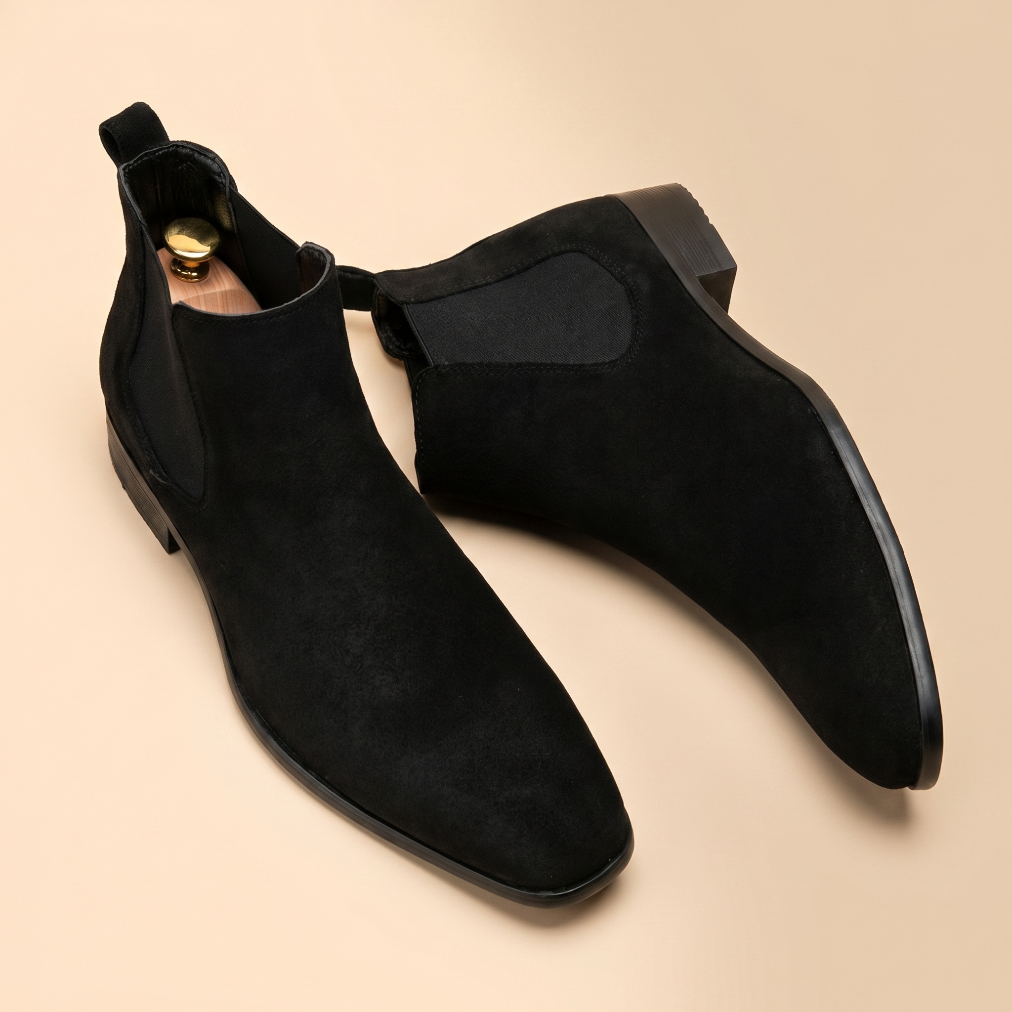 Mens Premium Leather Chelsea Boots Slip On Dress Shoes Comfortable