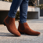 Mens Premium Leather Chelsea Boots Slip On Dress Shoes Comfortable