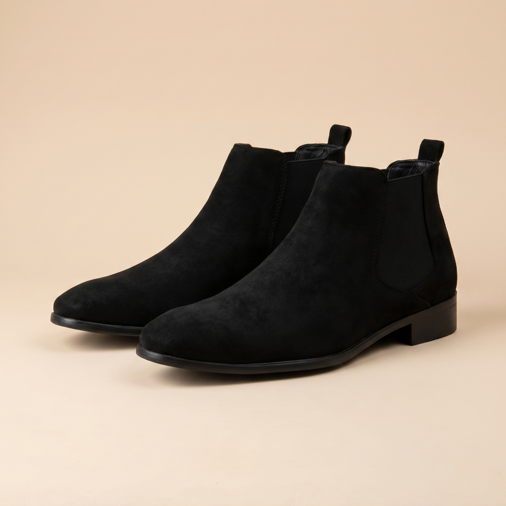 Mens Premium Leather Chelsea Boots Slip On Dress Shoes Comfortable