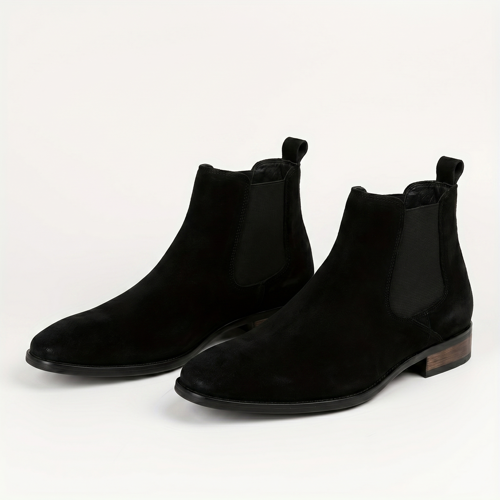 Mens Premium Leather Chelsea Boots Slip On Dress Shoes Comfortable