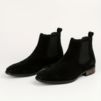 Mens Premium Leather Chelsea Boots Slip On Dress Shoes Comfortable