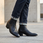 Men's Synthetic Leather High Top Chelsea Boots With Side Zipper