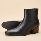 Men's Synthetic Leather High Top Chelsea Boots With Side Zipper