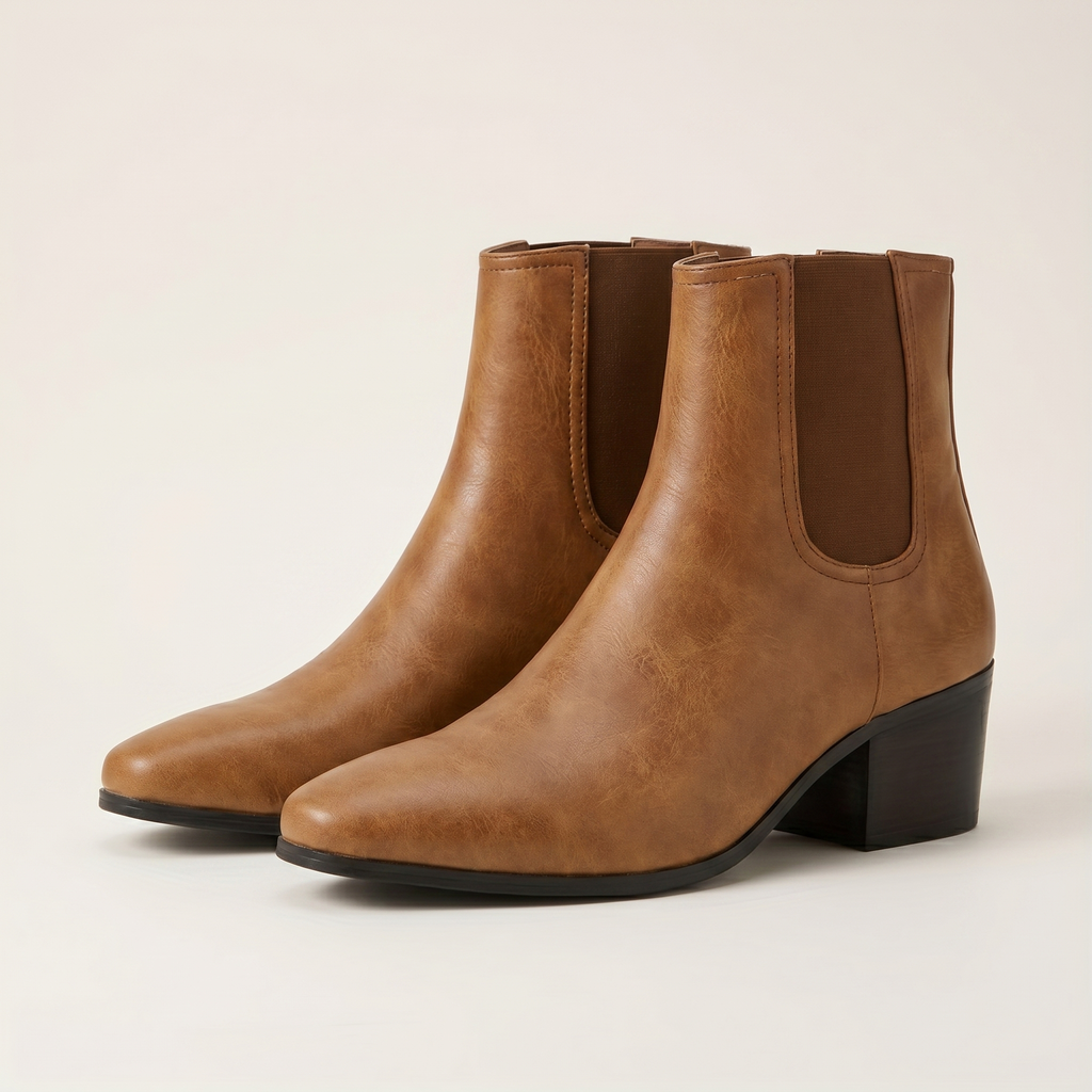 Men's Synthetic Leather High Top Chelsea Boots With Side Zipper