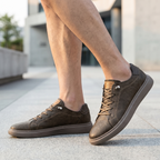 Men's Genuine Leather Sneakers | Comfortable Lightweight Casual Trainers