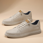 Men's Genuine Leather Sneakers | Comfortable Lightweight Casual Trainers