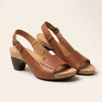 Women's Leather Slingback Sandals | Stylish Comfortable Low Heel Footwear