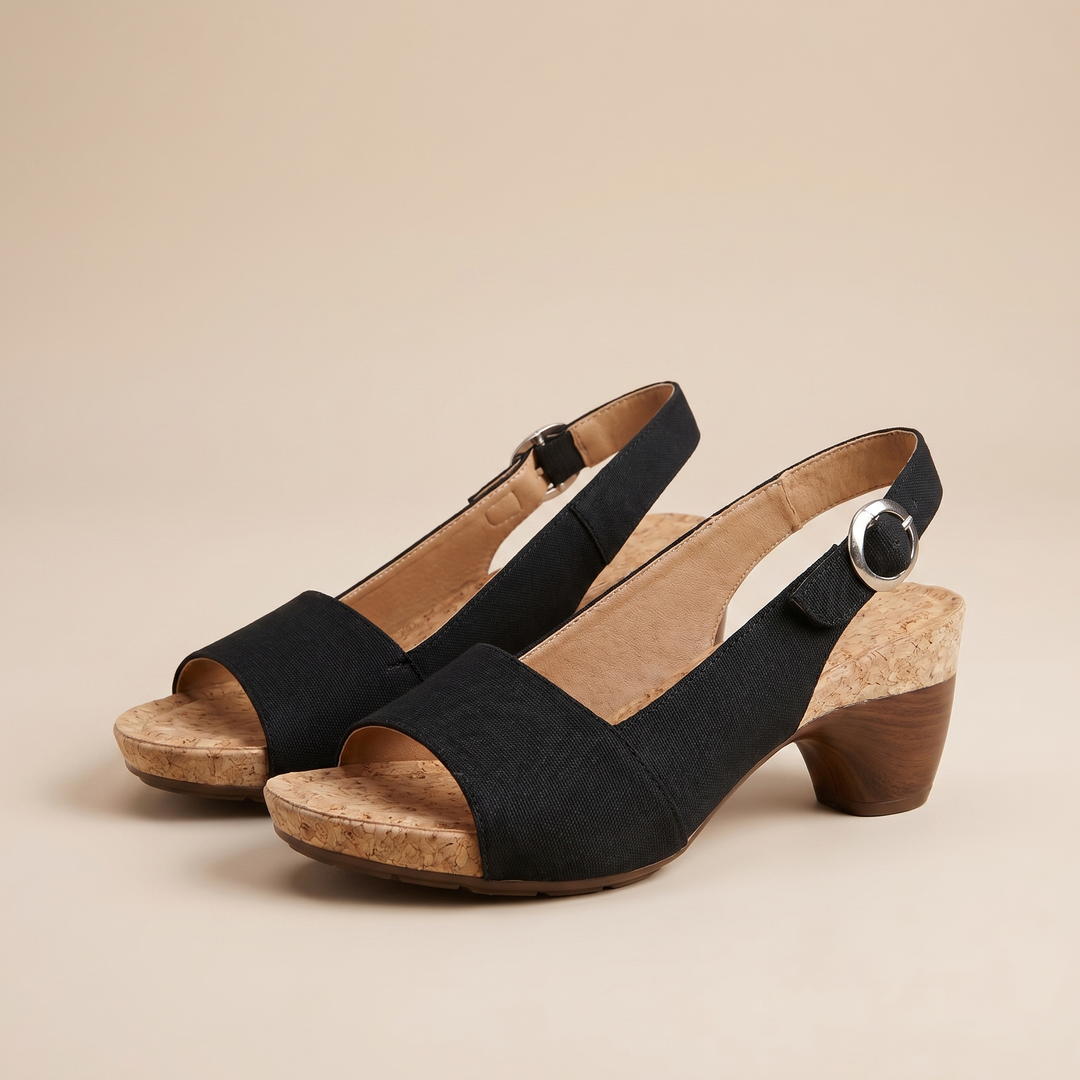 Women's Leather Slingback Sandals | Stylish Comfortable Low Heel Footwear