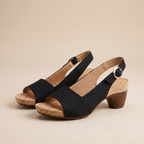 Women's Leather Slingback Sandals | Stylish Comfortable Low Heel Footwear