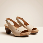 Women's Leather Slingback Sandals | Stylish Comfortable Low Heel Footwear