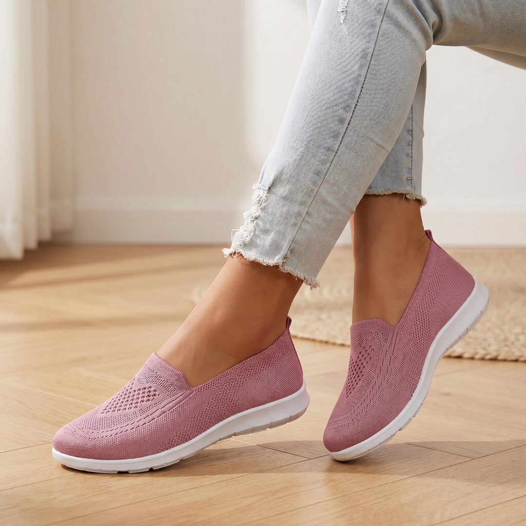 Women's Breathable Knit Sneakers | Comfortable Slip-On Walking Shoes