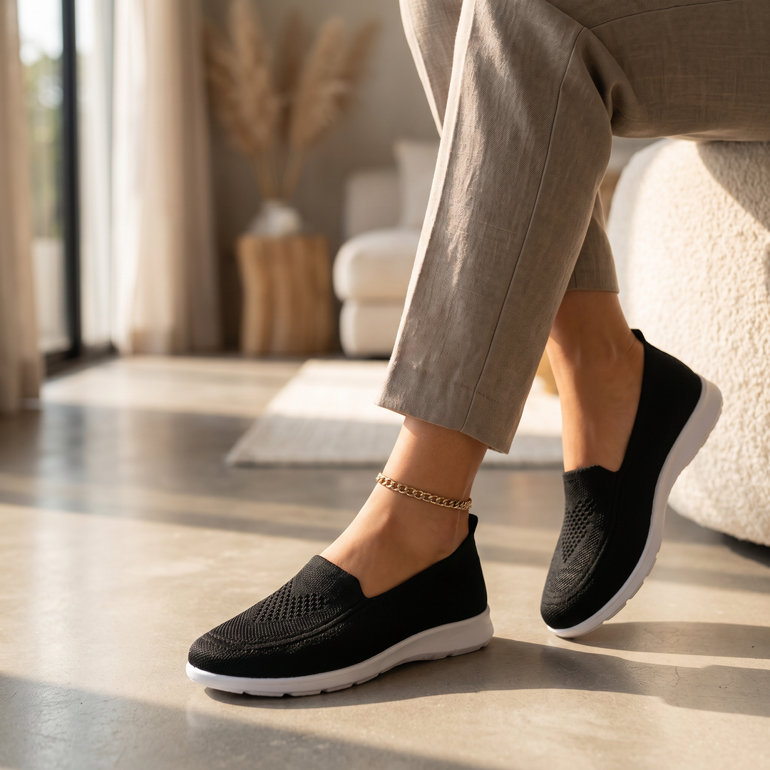 Women's Breathable Knit Sneakers | Comfortable Slip-On Walking Shoes