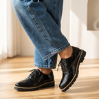 Women's Polished Patent Leather Brogue Shoes Oxford Style Elegant Footwear