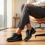 Women's Polished Patent Leather Brogue Shoes Oxford Style Elegant Footwear
