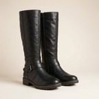 Women's Durable PU Leather Knee High Boots With Supportive Warm  Footwear